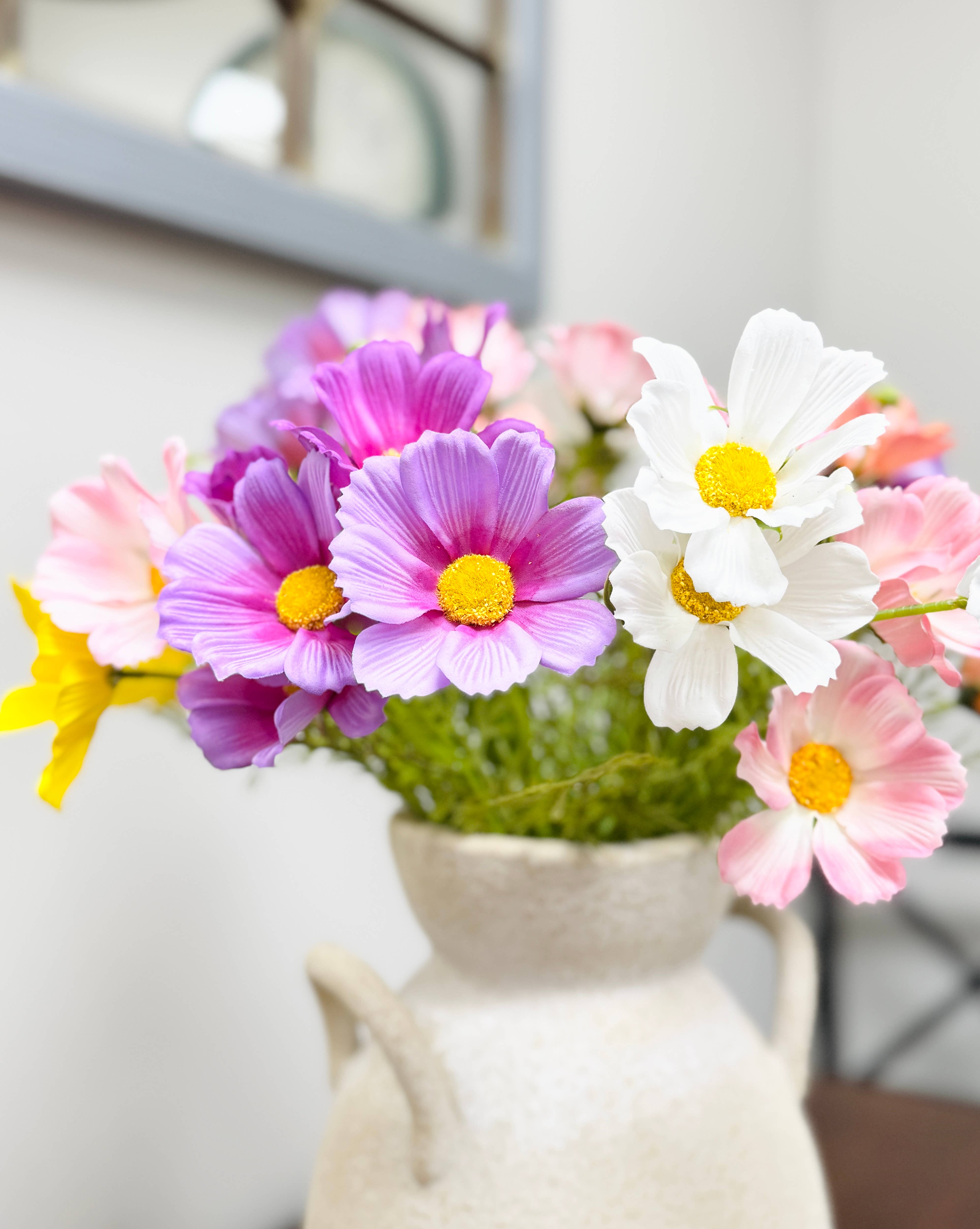 Angel Isabella - Vente Fleurs artificielles - Fleurs de cosmos réalistes de 20" - couleurs vives et réalistes4