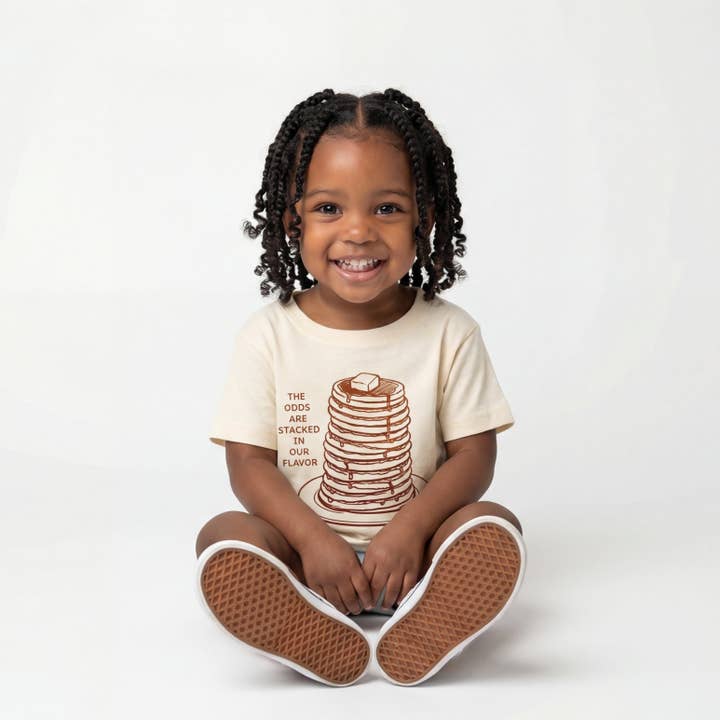 The Odds Are Stacked In Our Flavor, Kids Pancake Shirt for wholesale by The Wishing Elephant