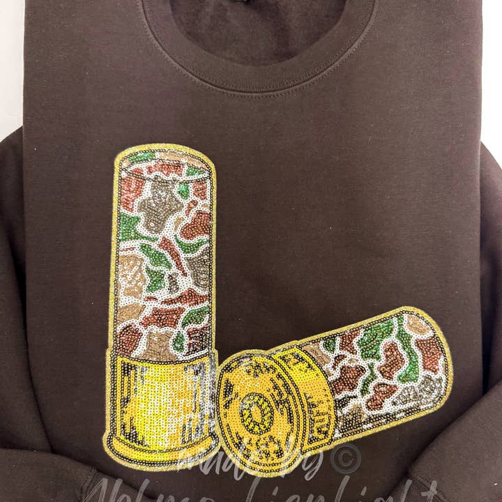 Camo ShotGun Shells Hunting Sequins Patch Sweatshirt for wholesale by ABLNco