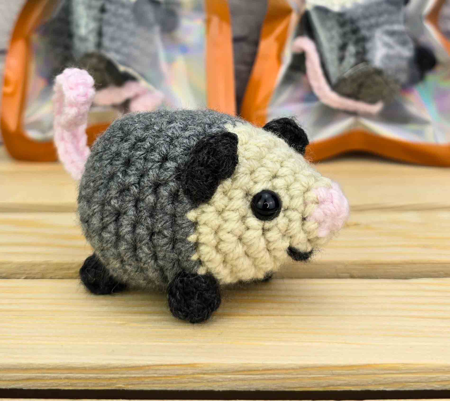 TOMOPOD LLC - Wholesale Car Decorative Charm - Women's - Crochet Opossum, Handmade Stuffed Opossum, Amigurumi Opossum0