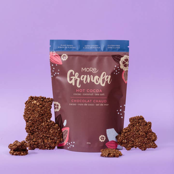 Hot Cocoa Snackable Granola Chunks for wholesale by More Granola