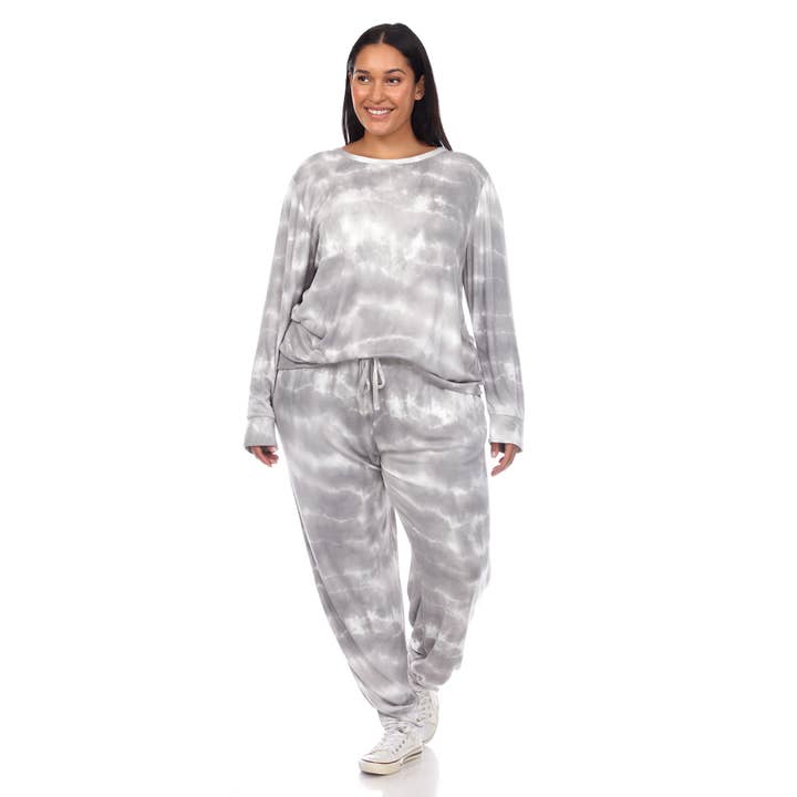 WHITE MARK - Vendita all'ingrosso Completo loungewear - Donna - Set da salotto tie-dye 2 pezzi taglie forti - NUOVI COLORI8