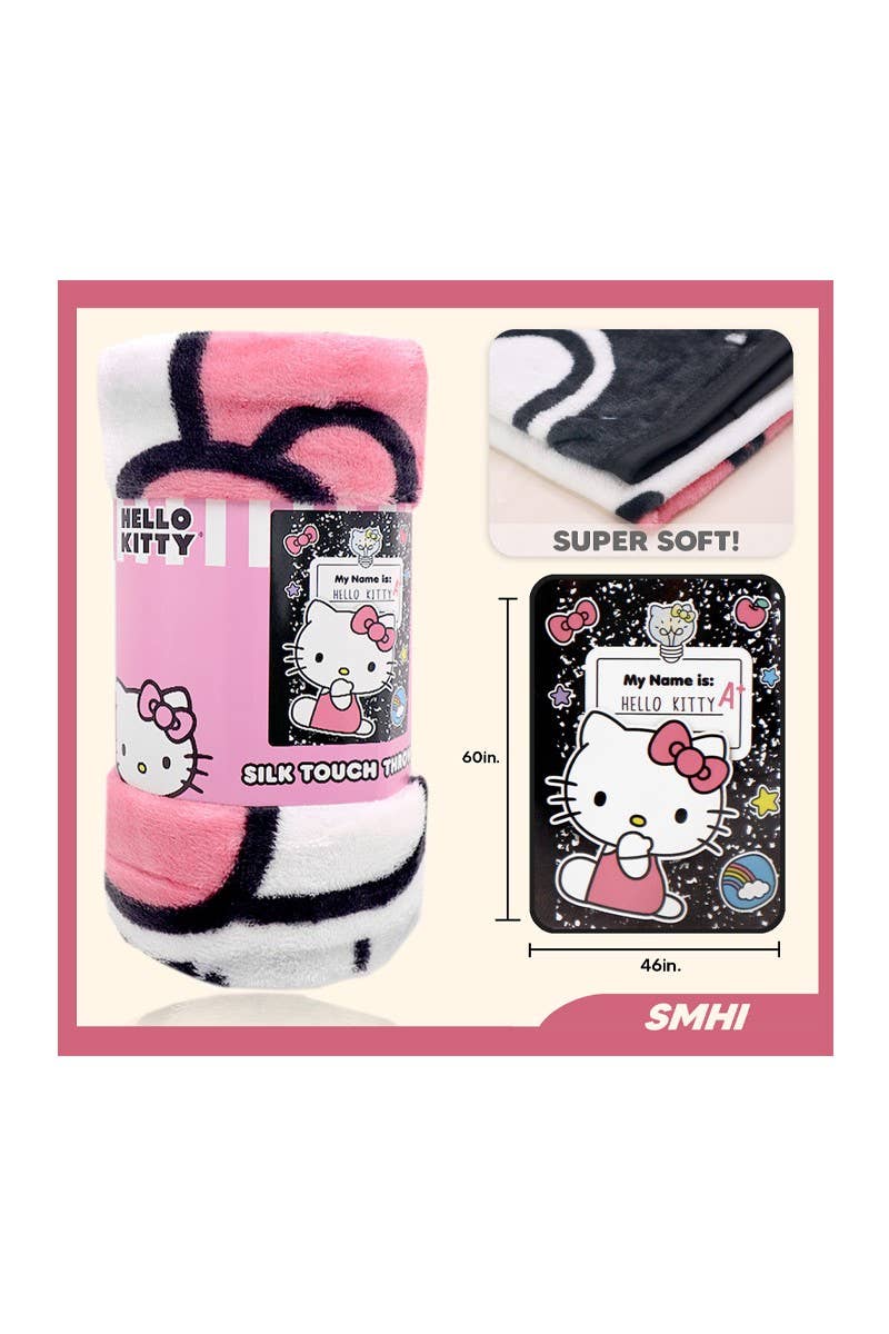 PINEAPPLE Beauty - Vente Plaids - UPD SMHI Couverture en peluche Hello Kitty Silk Touch - 6 pièces