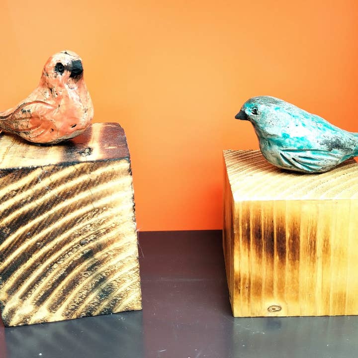 Fåglar på trä för wholesale av Isabelle Bedel - Sculpture Raku