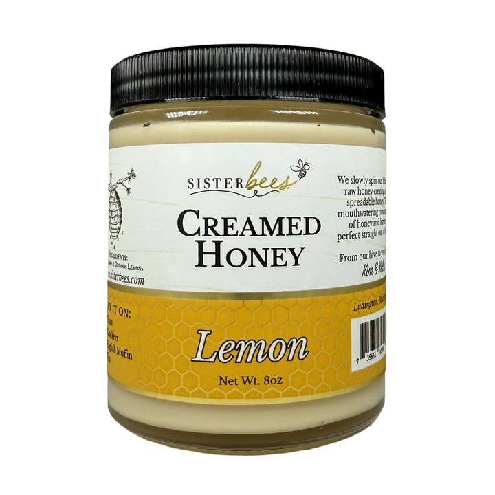 Sister Bees LLC - Wholesale Honey - Lemon Creamed Honey 8oz jar