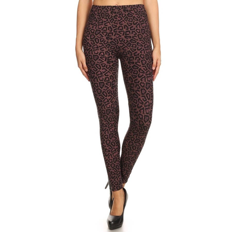 MULTI Leggings morbidi a vita alta con stampa a vita alta in vendita all'ingrosso su Faire1