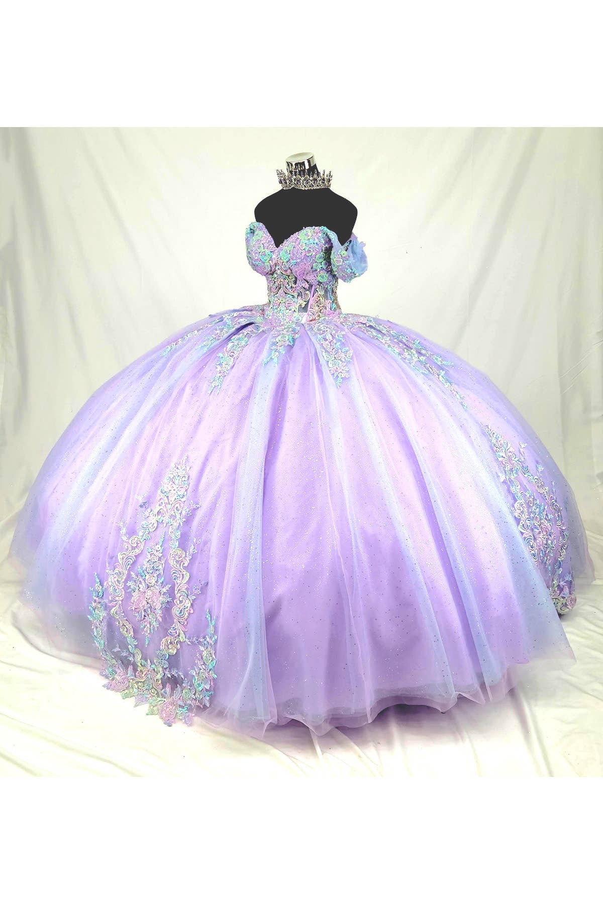 Lilac Off the Shoulder Quinceanera Dress With Flowers CHF3115 for wholesale on Faire2