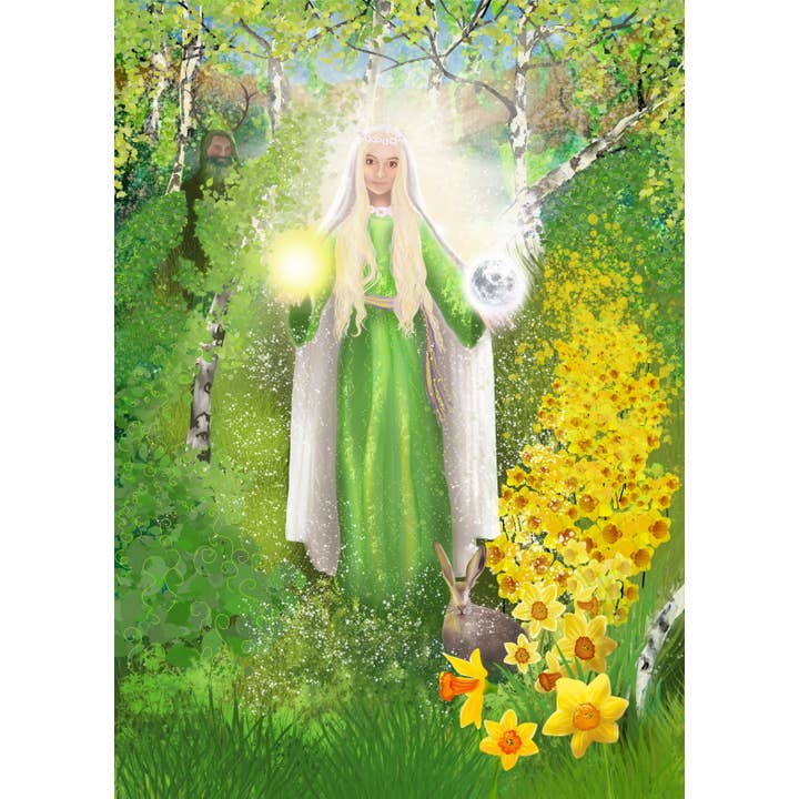 A5 blank card 'Ostara' single or multipack of 3 for wholesale by Sky Spirit Creations