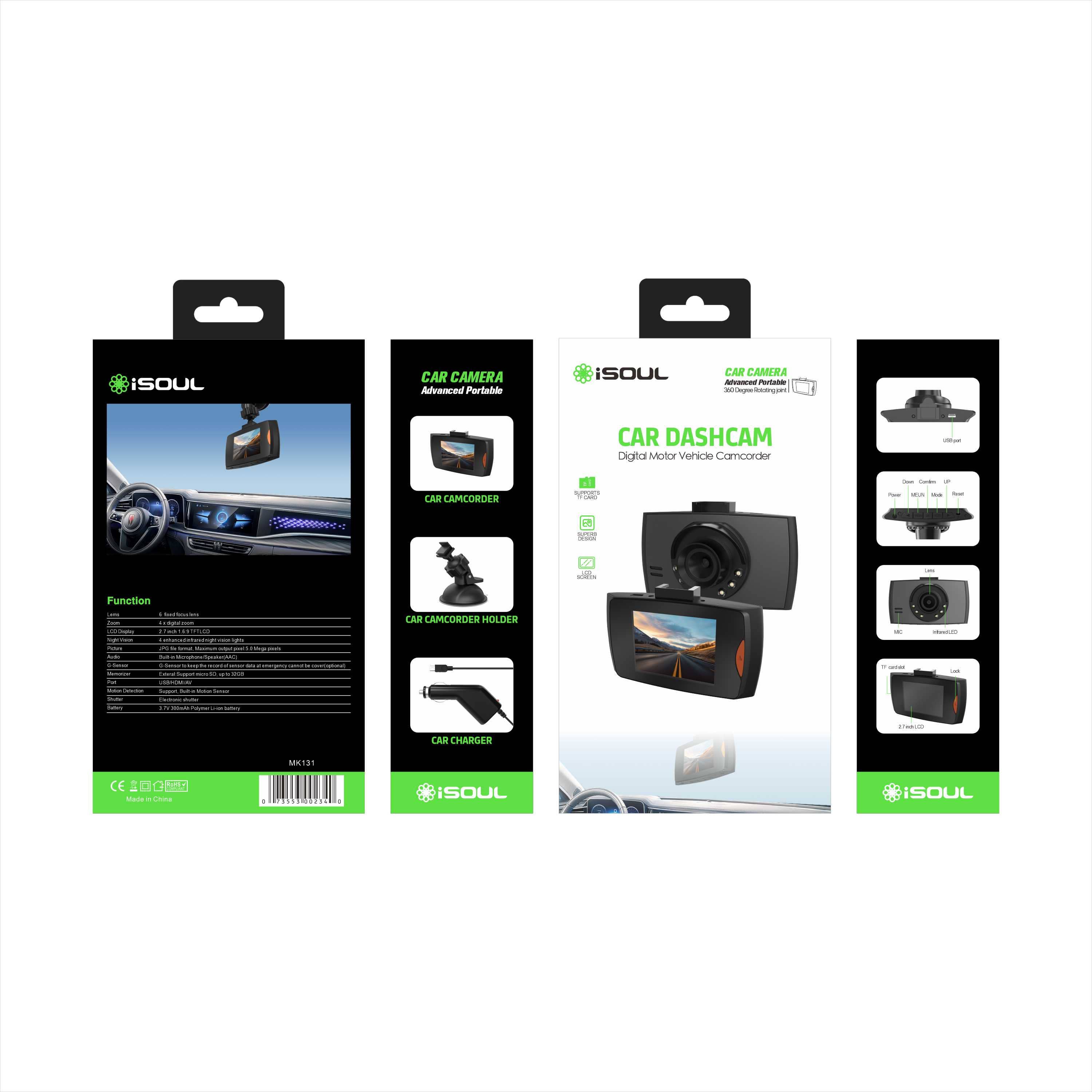Mighty Wireless - Wholesale Car Decorative Charm - Unisex - iSoul Car Dash Camera MK1314