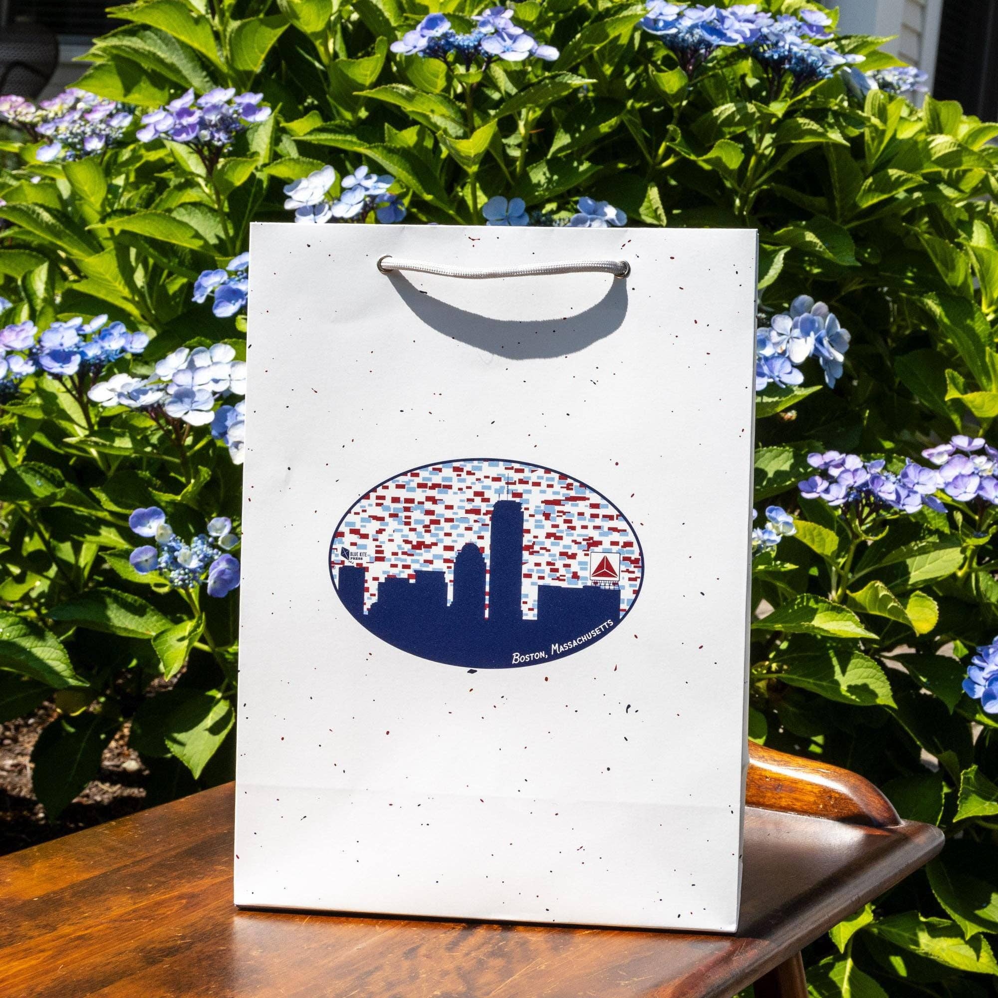 Blue Kite Press - Wholesale Gift Bag - Boston Skyline Gift Bag 13x10x4.5" with Citgo Sign1