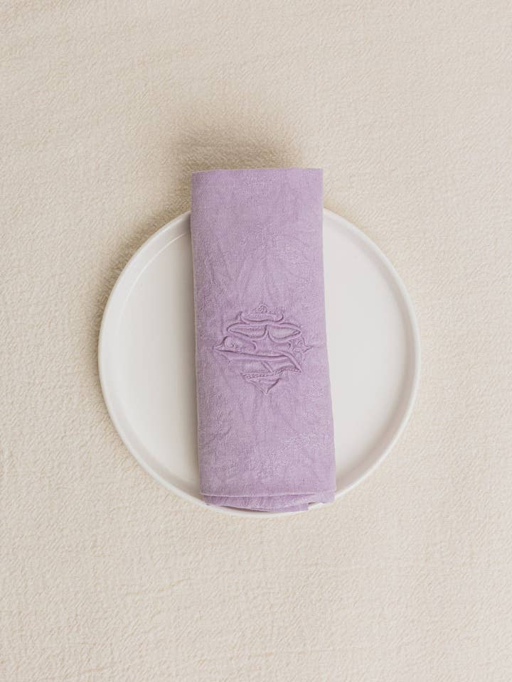 Set of 7 antique monogrammed napkins "BA" for wholesale by Maison Masarin