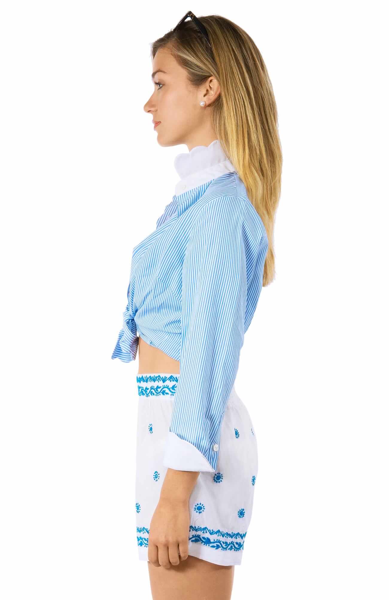 Gretchen Scott LLC – Engroshandel Skjorte med buttondown – til kvinder – Pique All Day Stribet Skjorte6