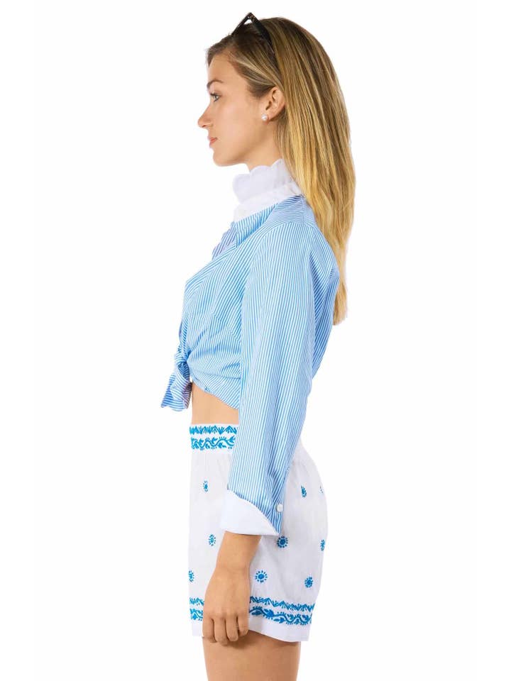 Gretchen Scott LLC – Engroshandel Skjorte med buttondown – til kvinder – Pique All Day Stribet Skjorte6