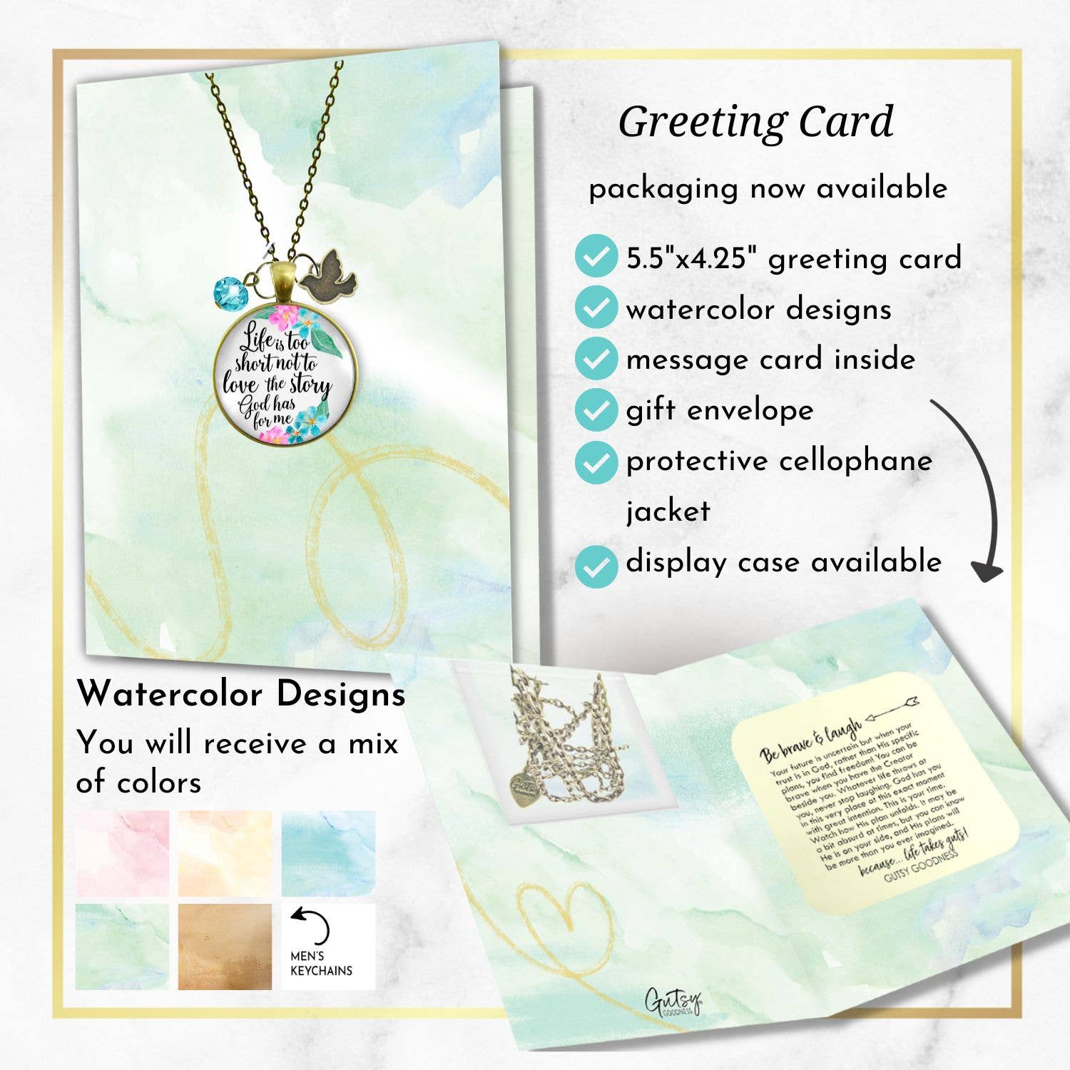 Gutsy Goodness - Wholesale Pendant/Charm Necklace - Faith Necklace Life is Too Short Not To Love The Story G… (C8