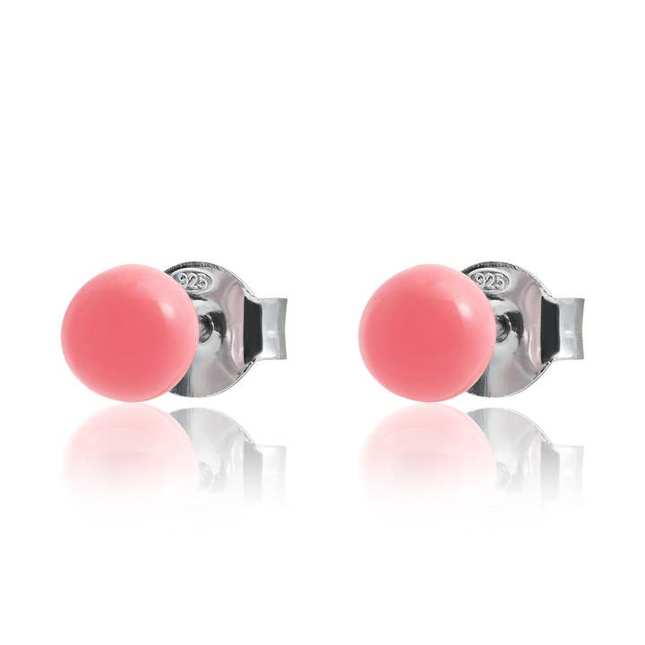 Argent Basic - Wholesale Stud/Post Earrings - ENAMELED BALL EARRINGS Ø5MM4