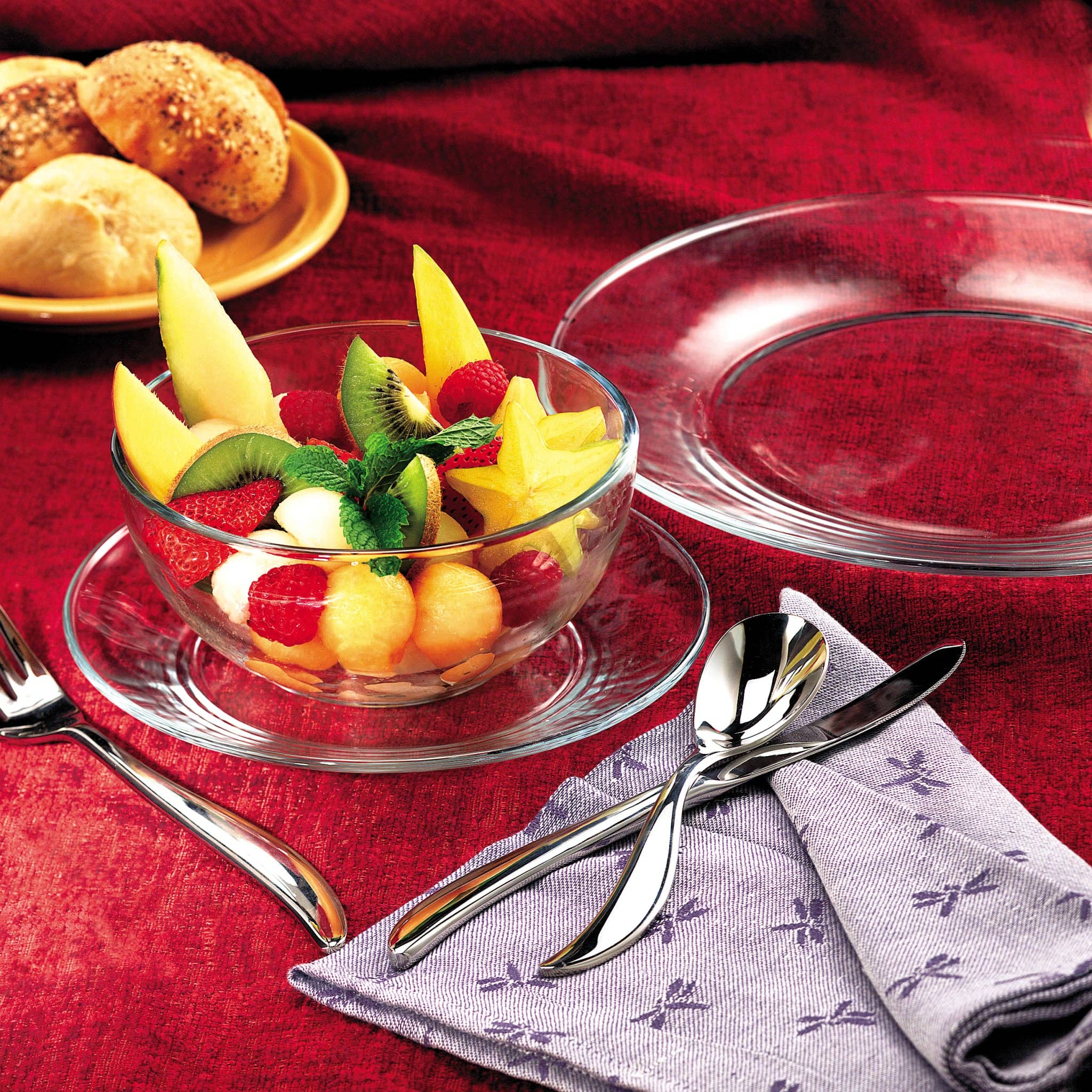 Libbey - Wholesale Dinnerware Set - Libbey 12‑Piece Clear Glass Round Dinnerware Set, Service for 41