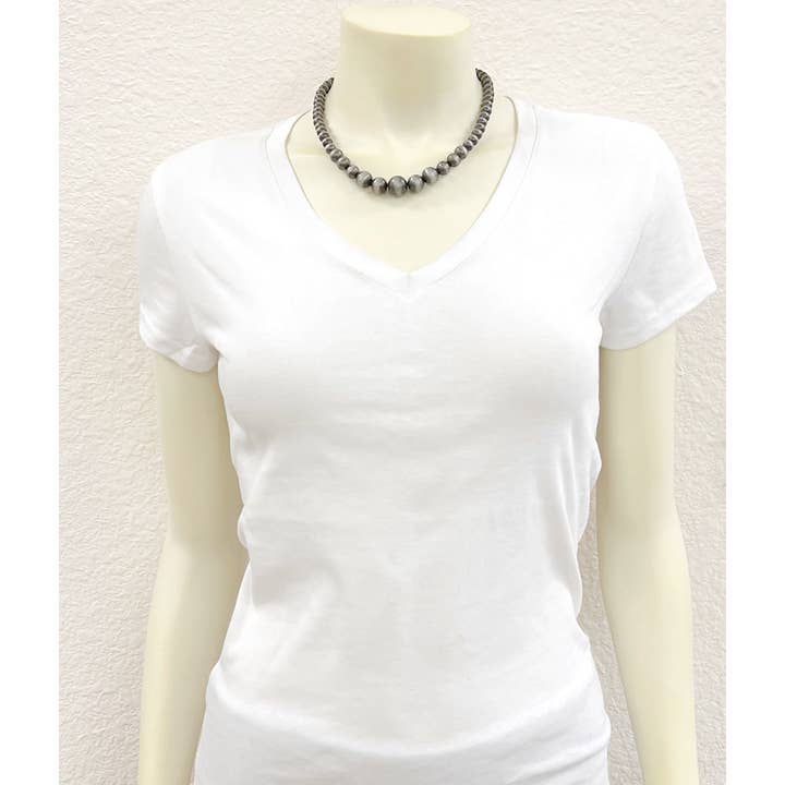 ISAC Trading Inc - Wholesale Beaded/Pearl Necklace - 738423, Handmade Graduated Navajo Bead Necklace