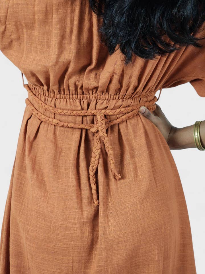 Sacred Ceremony - Wholesale Dress - Women's - Rust Organic Cotton Rope Goddess Maxi Dress12