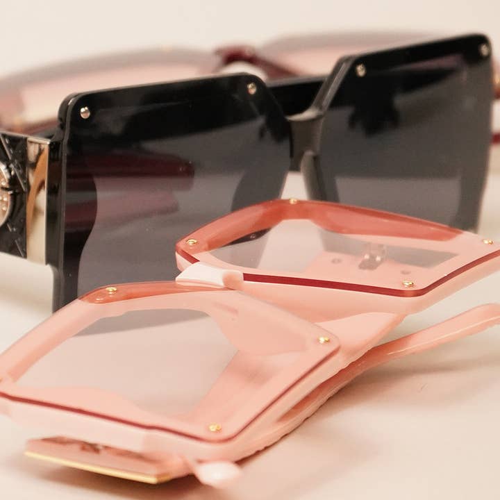 ASSORTED COLOR Tortoise Frame with Gradient Sunglasses for wholesale on Faire