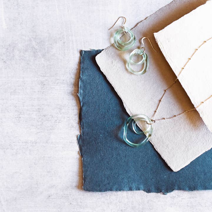 Smart Glass Recycled Jewelry - Wholesale Pendant/charm necklace - Coca Cola Small Wave Pendant4