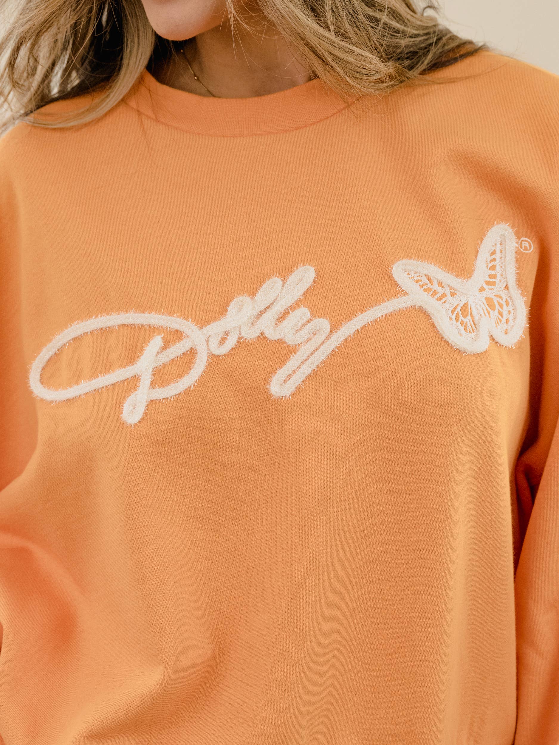 LivyLu - Wholesale Graphic Sweatshirt - Unisex - Dolly Parton Tinsel Orange Hi-Dive Sweatshirt 6