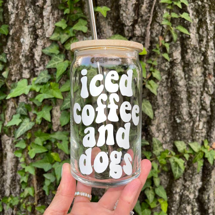 Bicchiere da birra Iced Coffee & Dogs per la vendita all'ingrosso da parte di Acential Drinkware