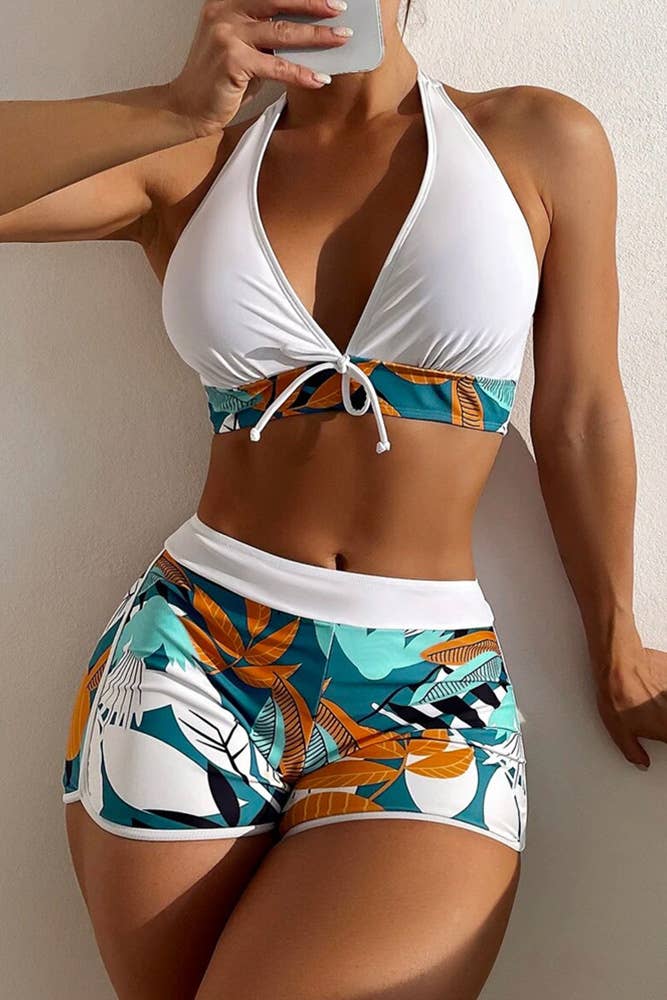 UNISHE - Wholesale Two Piece Swimsuit - Women's - High Waist Beach 2PCS Bikini Set ZZKF6563