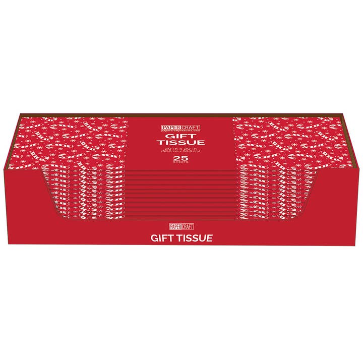Counter Display - 25 Sheet Christmas Tissue - Candy Cane for wholesale by Papercraft
