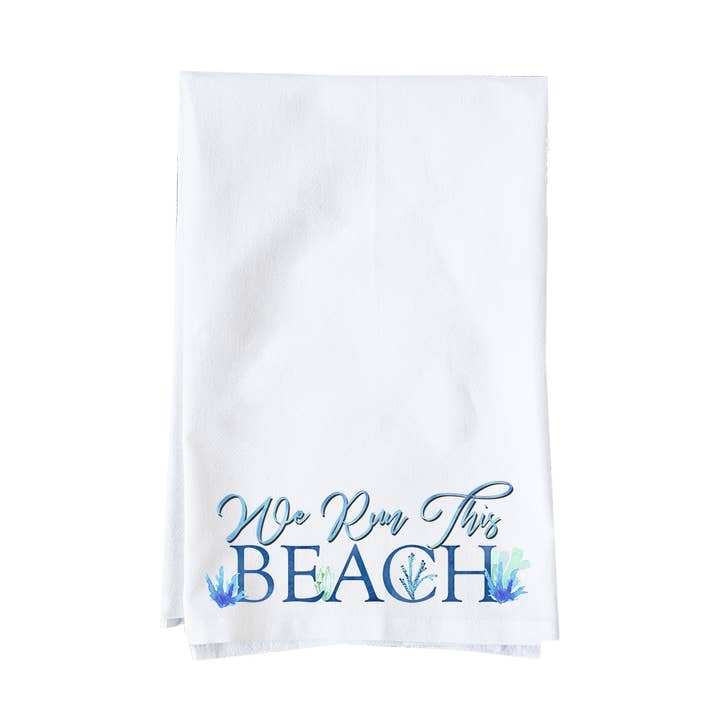 Knollwood Lane - Wholesale Tea Towel - We Run This Beach Kitchen Towel0