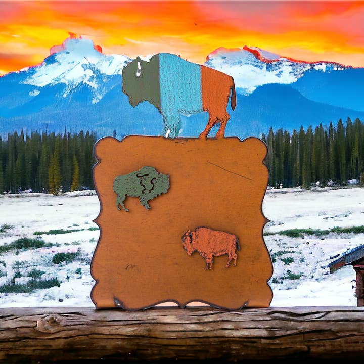 Whimsies - Wholesale Picture Frame - Buffalo Picture Frame southwestern desert western rodeo eco