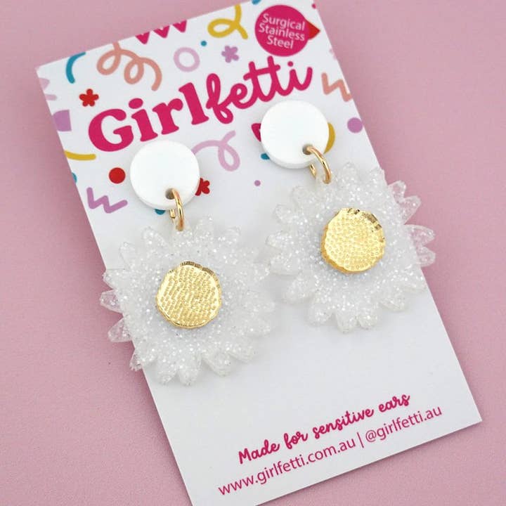 Girlfetti - Wholesale Dangle Earrings - Daisy Acrylic Dangle Earrings7