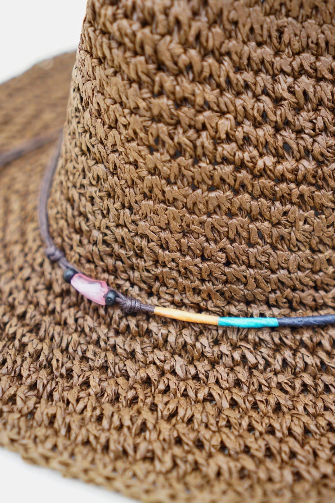 Olive & Pique - Wholesale Straw Hat - Women's - Paper Straw Crochet Packable Fedora, Adjustable3