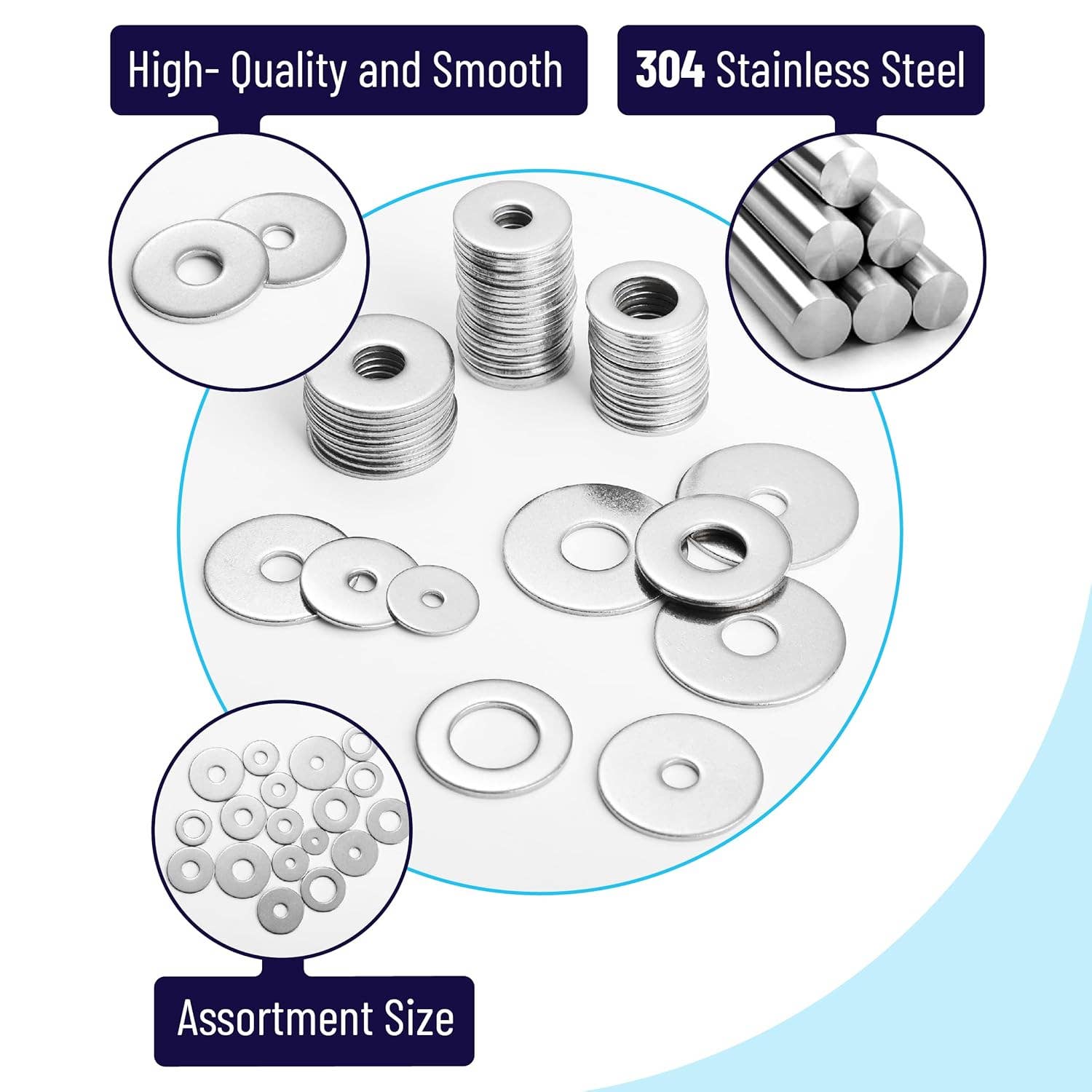 Bates Choice - Wholesale Craft Supplies - Bates- Fender Washers Assortment Kit, 230 pcs3