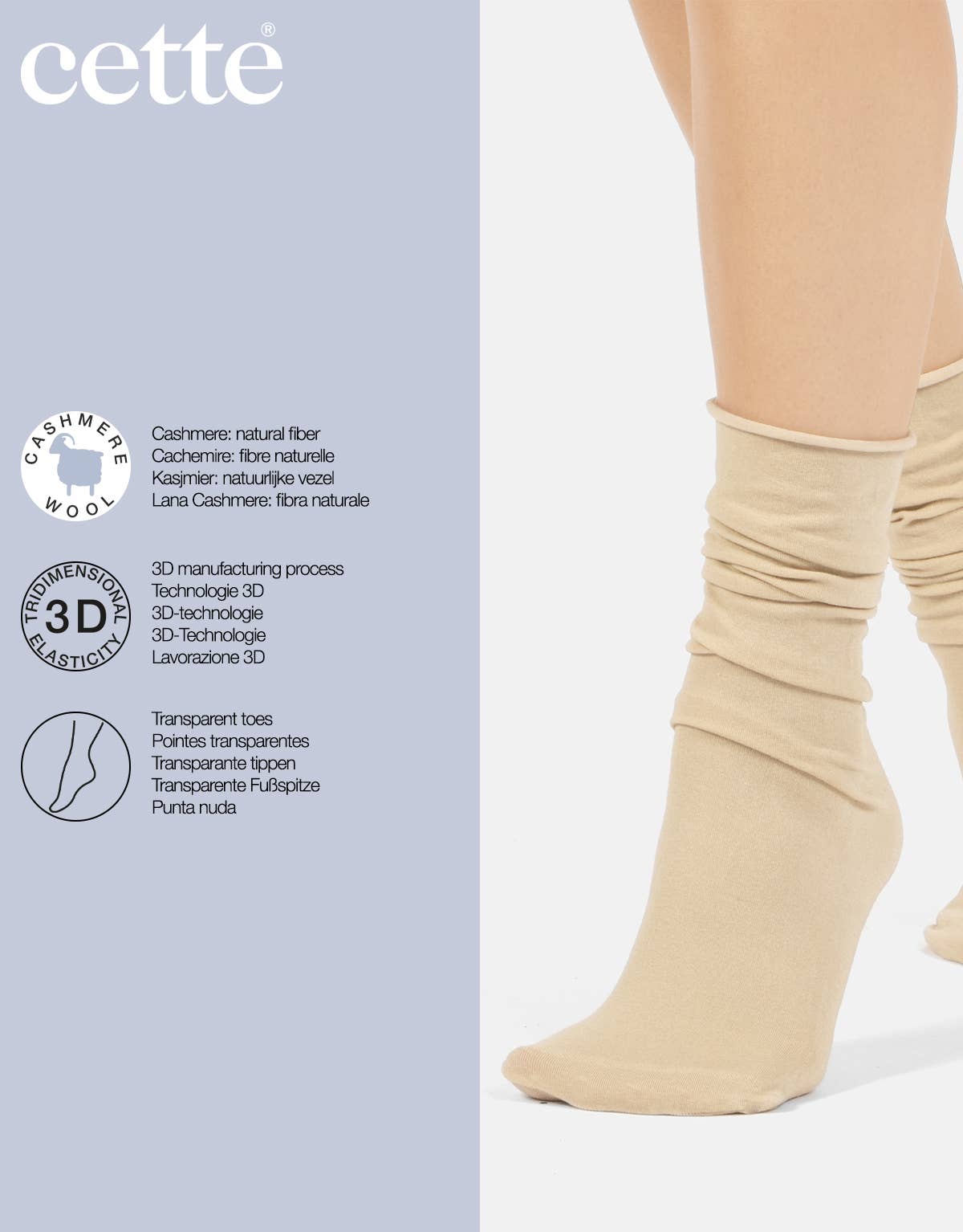 Cette - Wholesale Socks - Women's - Cashmere Wool Socks Loose Top, Winter Socks3