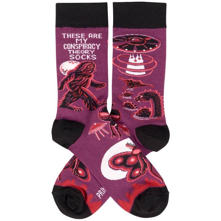 Primitives by Kathy - Wholesale Socks - Unisex - These Are My Conspiracy Theory Socks1
