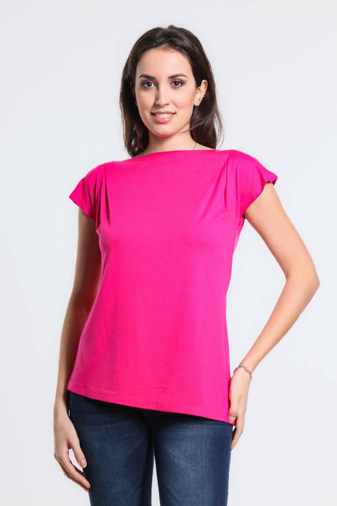 TINA Stephens Italy/Tees By Tina – Top de malha - Mulher por atacado – Kailyn Luxe - Chá de Fenda Lateral com Fenda Lateral (BSS221)17