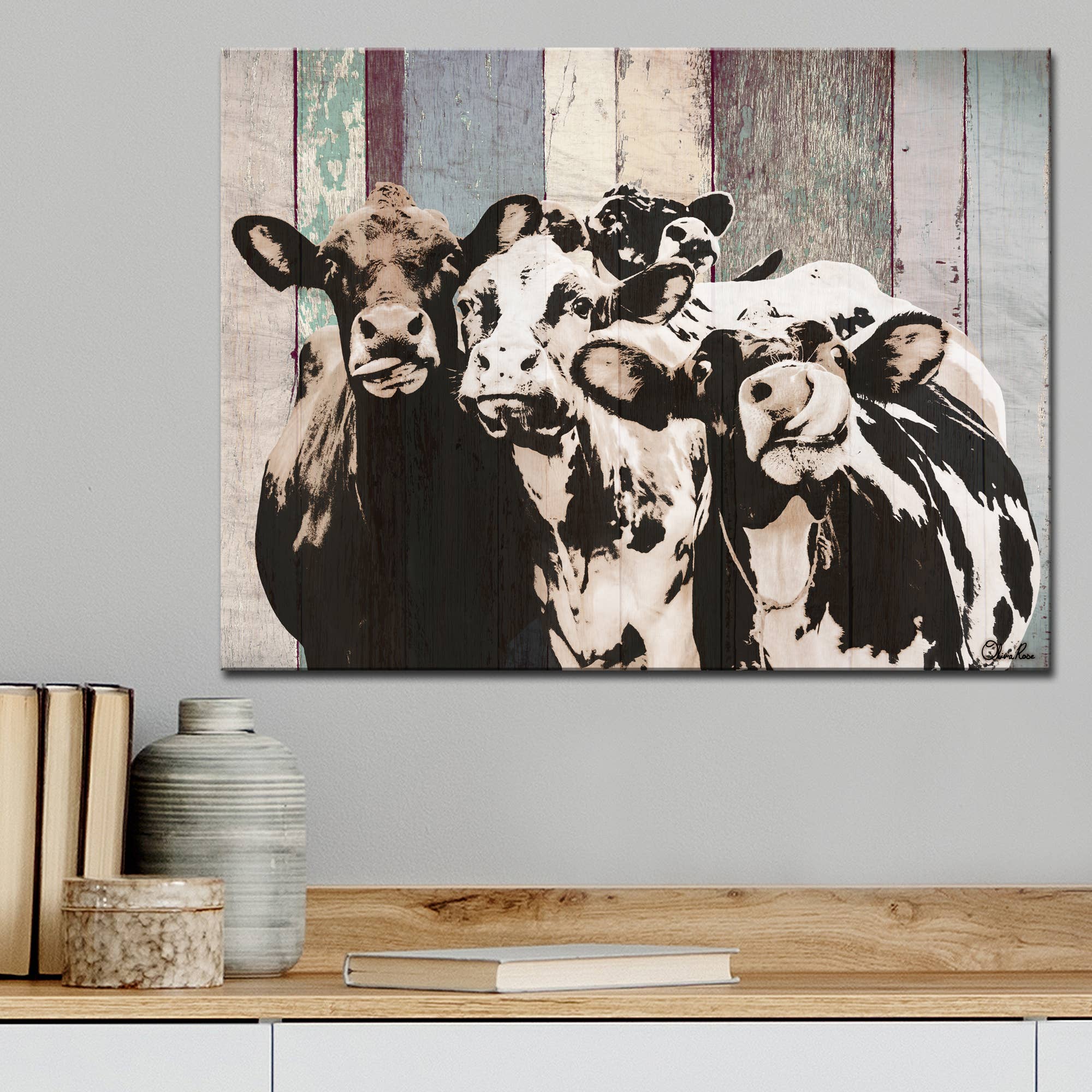 Ready2hangart, Inc. – wholesale Art print – Ready2HangArt Farmhouse 'Cattle' Wrapped Canvas Wall Art4