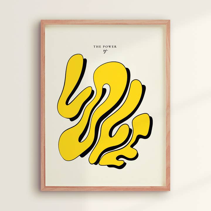 Yellow “POWER OF LOVE” art print for wholesale by French Pair