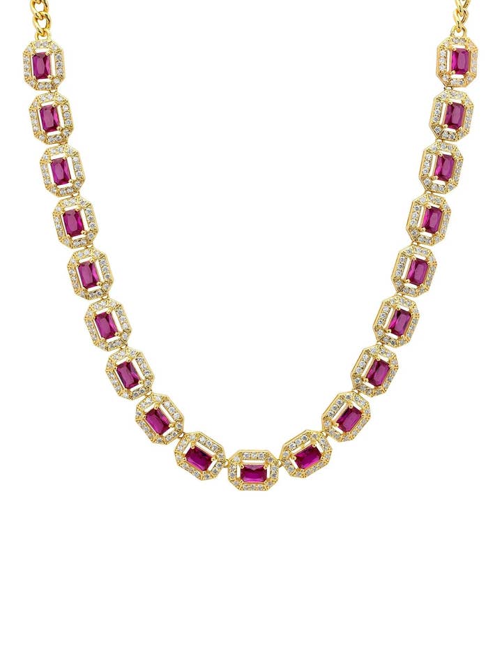 Collier en or avec pierre précieuse rubis Whistledown pour la vente par Latelita