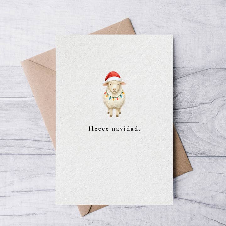 fleece navidad christmas greeting card for wholesale by la nouille studio