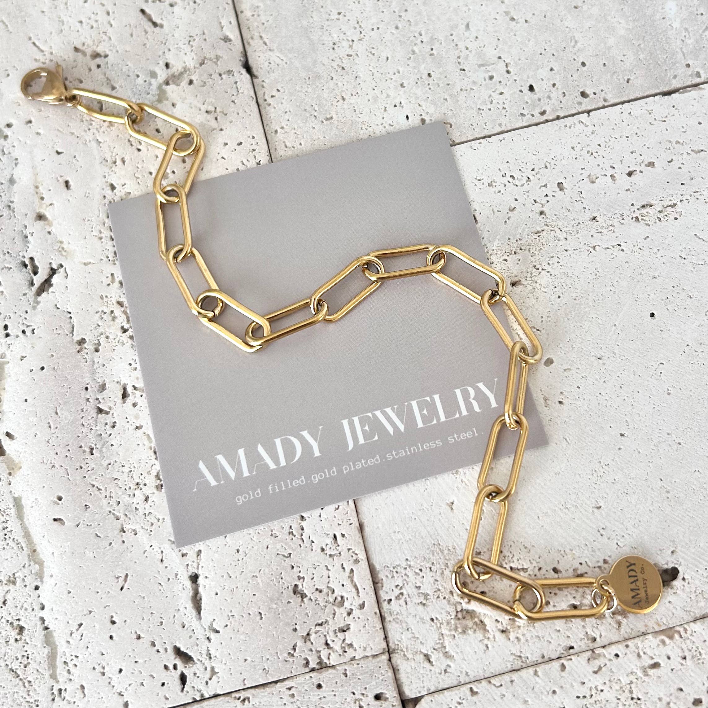 Amady Jewelry - Wholesale Link & Chain Bracelet - Paperclip Link Chain Bracelet layering trendy4
