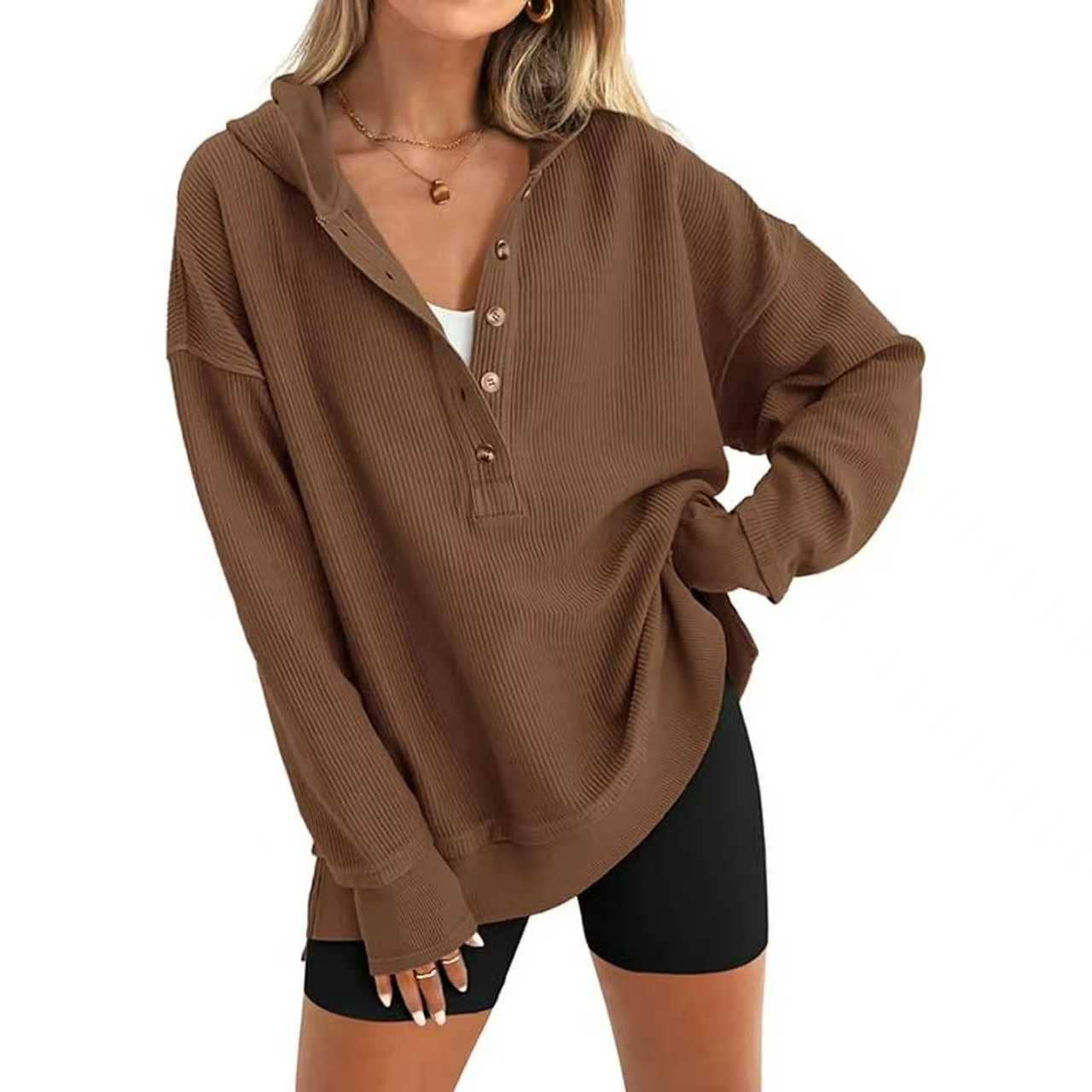 Masyal - Wholesale Hoodie - Women's - Hoodie Autumn Winter Solid Color Raglan Sleeve Sweatshirt2
