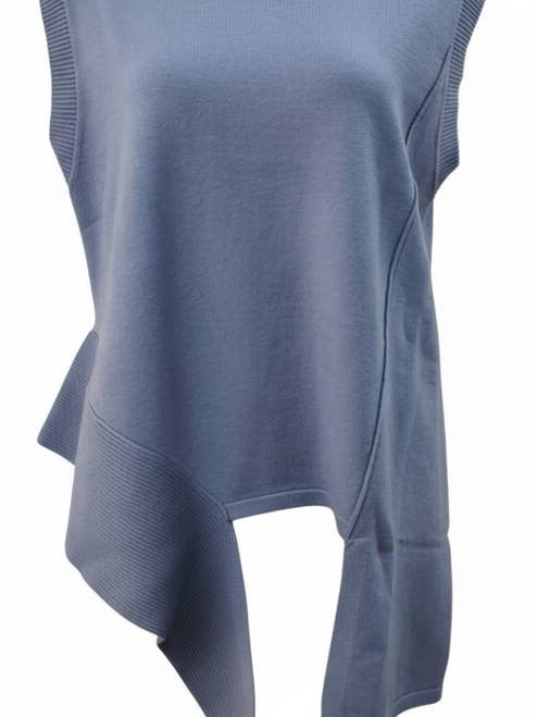 WF2748 CANOTTA A LIVELLI MISTI IN DENIM LAVORATO A MAGLIA CON PANNELLO A COSTE per la vendita all'ingrosso da parte di Malissa J Collection