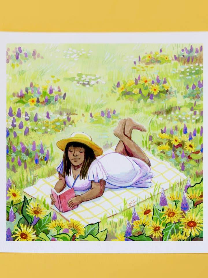 Spring Reading | Art Print for wholesale by Suzi Spooner Illustration
