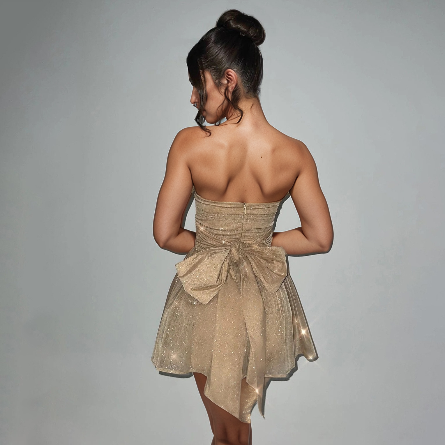 Sanyao Fashion – wholesale Dress – Women's – SF11 Elegant One-Shoulder Tube Top Tutu Skirt Backless Dress6