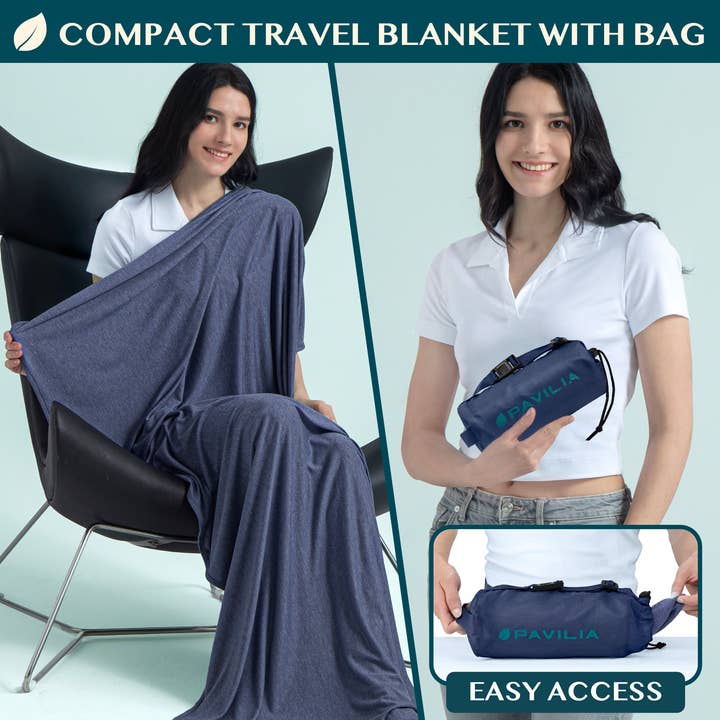Pavilia - Wholesale Travel Blanket - Compact Travel Blanket with Bag2