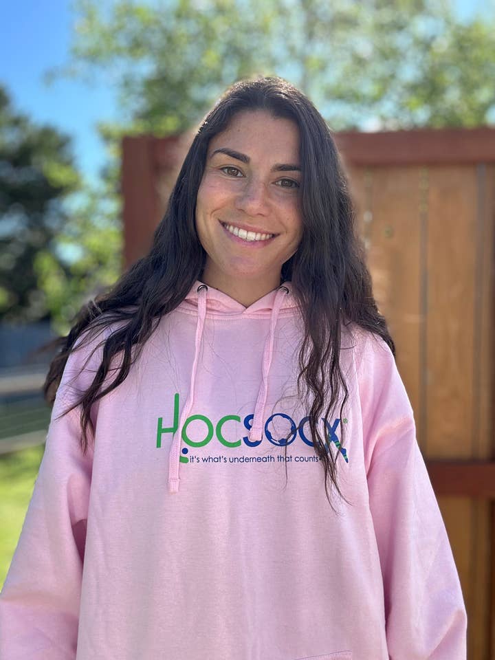 Pink HocSocx Hoodie for wholesale by Hocsocx, Inc.