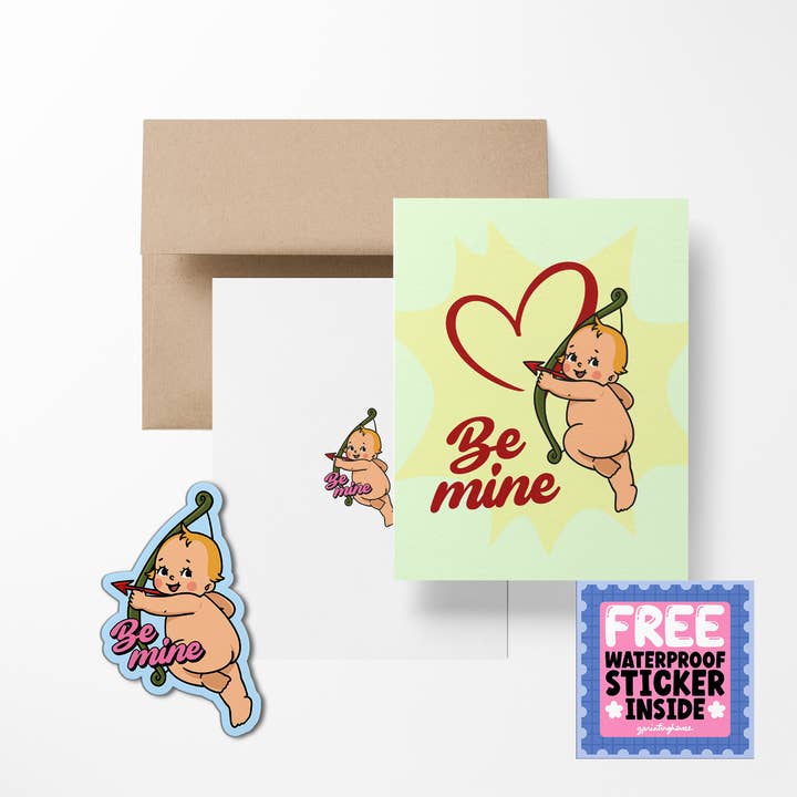 Sois à moi Rétro Bébés Cartes de Vœux de la Saint-Valentin pour la vente par the stkr store