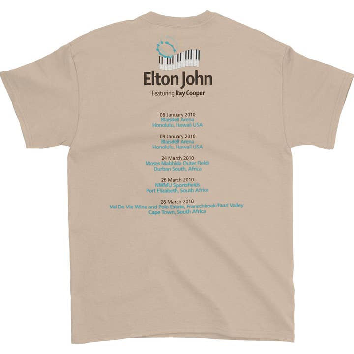Rockabilia - Wholesale Screen Printed T-Shirt - Unisex - Elton John 2010 World Tour Featuring Ray Cooper T-shirt1