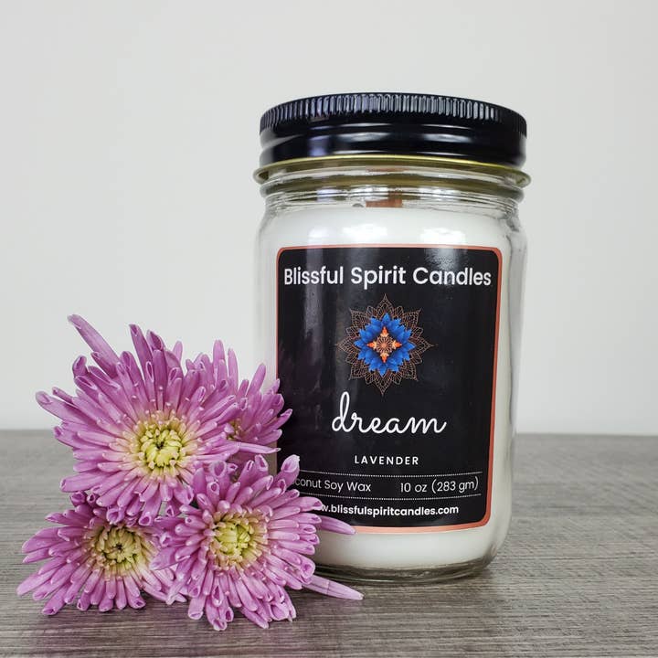 Dream - Coconut Soy Wax, Wooden Wick with Genuine Crystals for wholesale by Blissful Spirit Candles